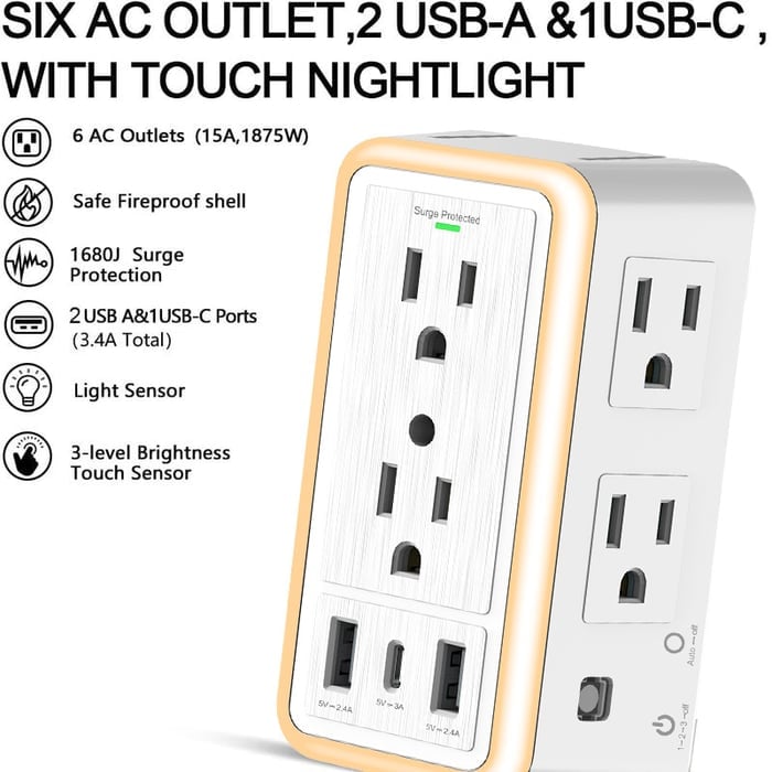 ✨Multi Plug Outlet Surge Protector